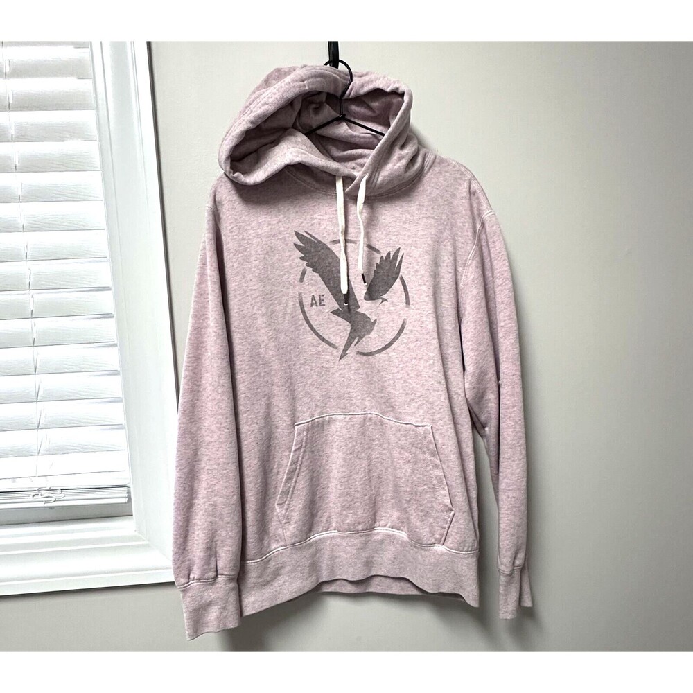 American Eagle Super Soft‎ Pink Hoodie Pullover Sweatshirt Men's M